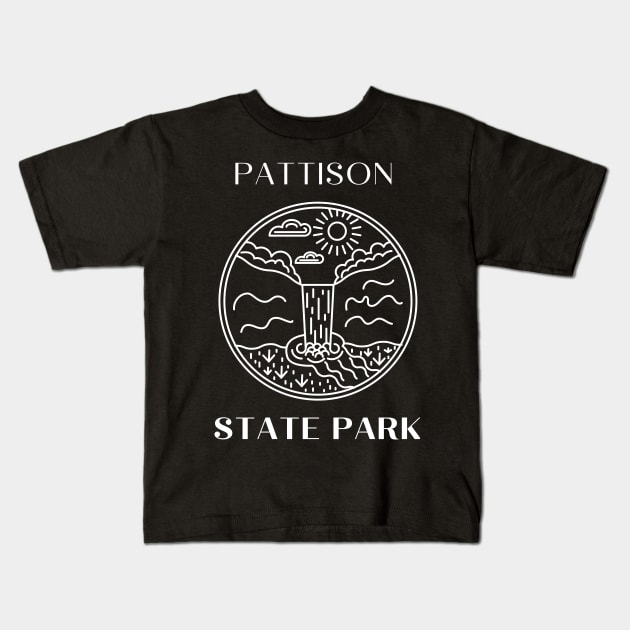 Pattison State Park Waterfall Landscape in the Forest Kids T-Shirt by Piggy Boxer